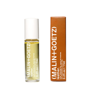 MALIN+GOETZ rollerball front packaging showing sleek bottle and label for easy identification and portability