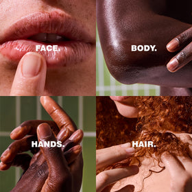MALIN+GOETZ used on lips and cuticles showing targeted hydration benefit