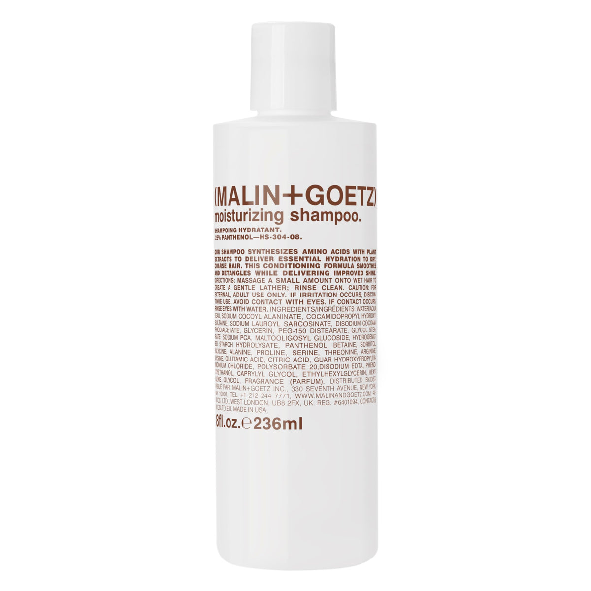 MALIN+GOETZ front bottle view highlighting minimal design and product clarity