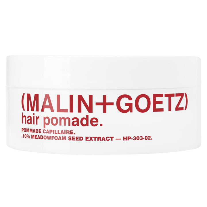 MALIN+GOETZ front tin view showing compact travel-ready pomade