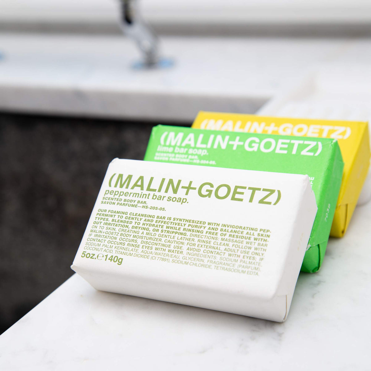 MALIN+GOETZ rum bar placed in a bathroom scene for everyday luxury
