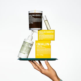 MALIN+GOETZ label detail highlighting ingredient clarity and premium packaging benefit