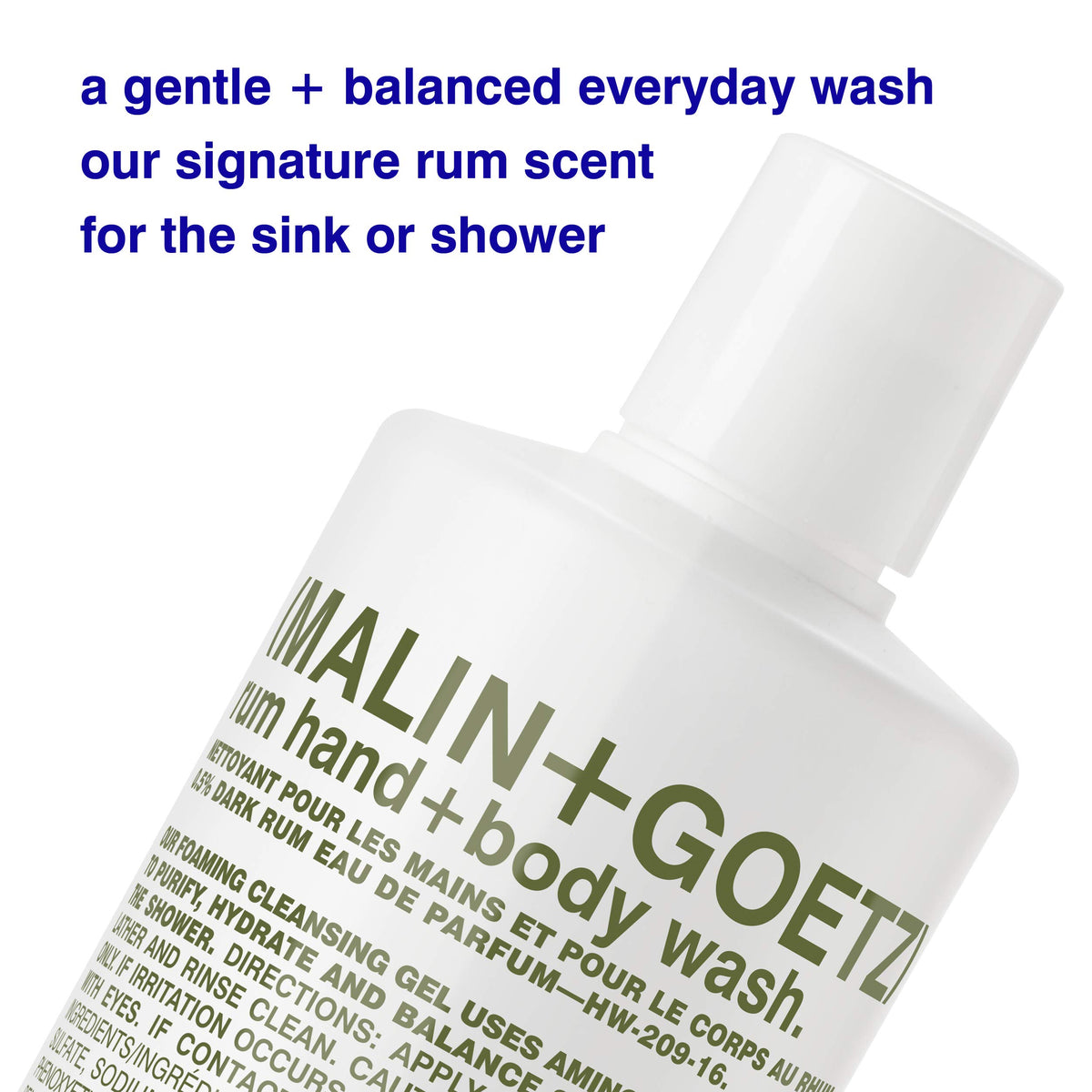 MALIN+GOETZ creamy foam texture close-up demonstrating gentle lather