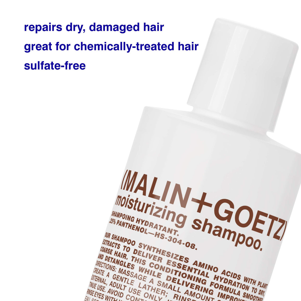 MALIN+GOETZ gel texture close-up showing creamy lather and moisturizing feel