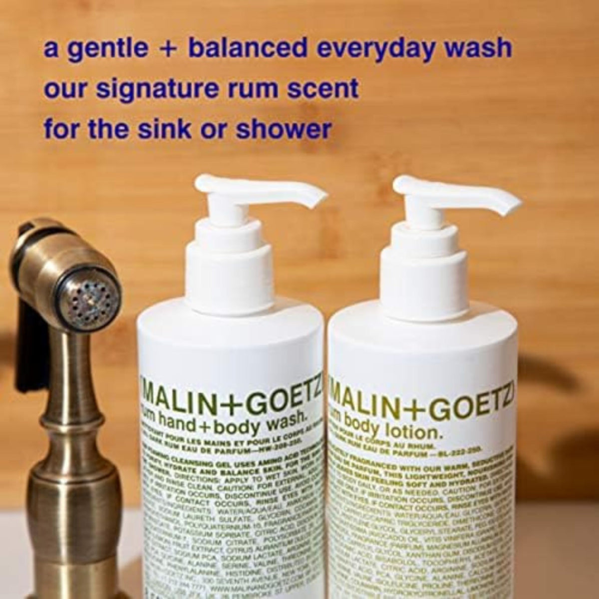 MALIN+GOETZ size comparison showing 8.5, 16, and 128 oz options for refill planning