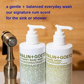 MALIN+GOETZ size comparison showing 8.5, 16, and 128 oz options for refill planning