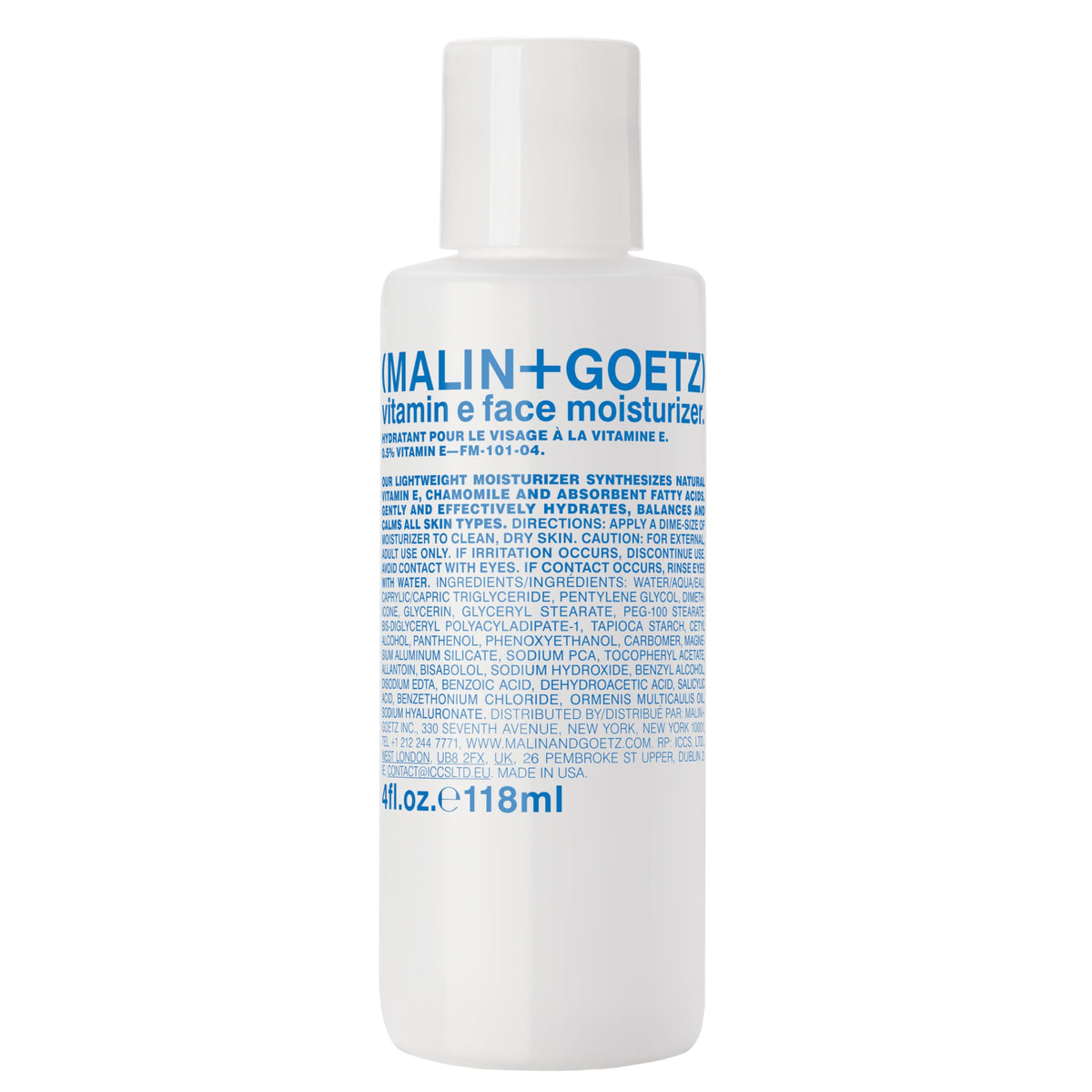 MALIN+GOETZ front jar view showing clean packaging and daily hydration