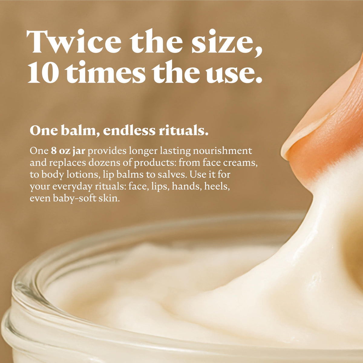MalloMe balm applied to elbow illustrating targeted relief for dry areas benefit