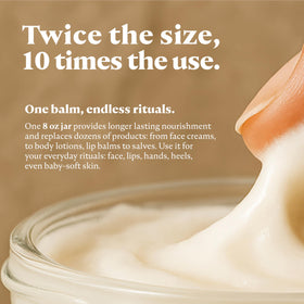 MalloMe balm applied to elbow illustrating targeted relief for dry areas benefit