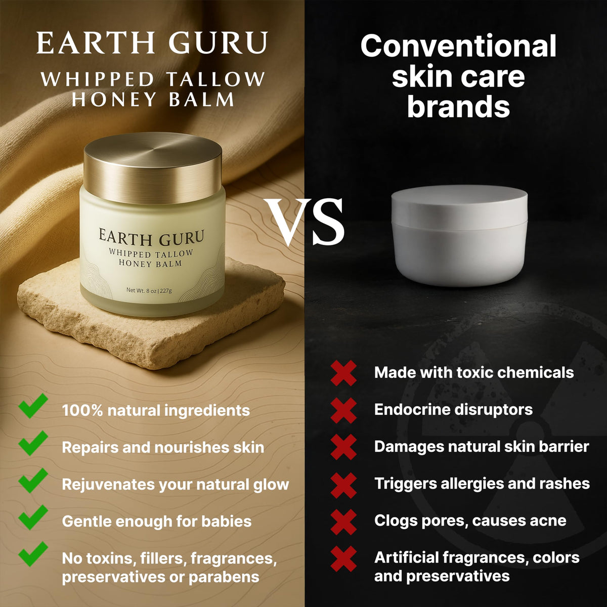 MalloMe jar next to a hand to show 8 oz size and usage portion benefit