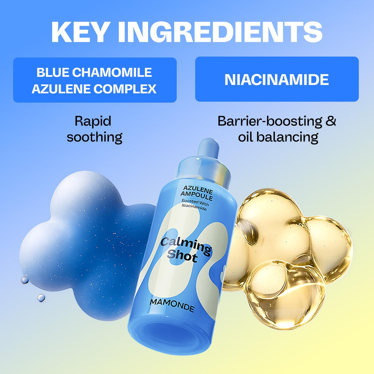 MAMONDE bottle beside a credit card for size comparison and travel-friendly benefit