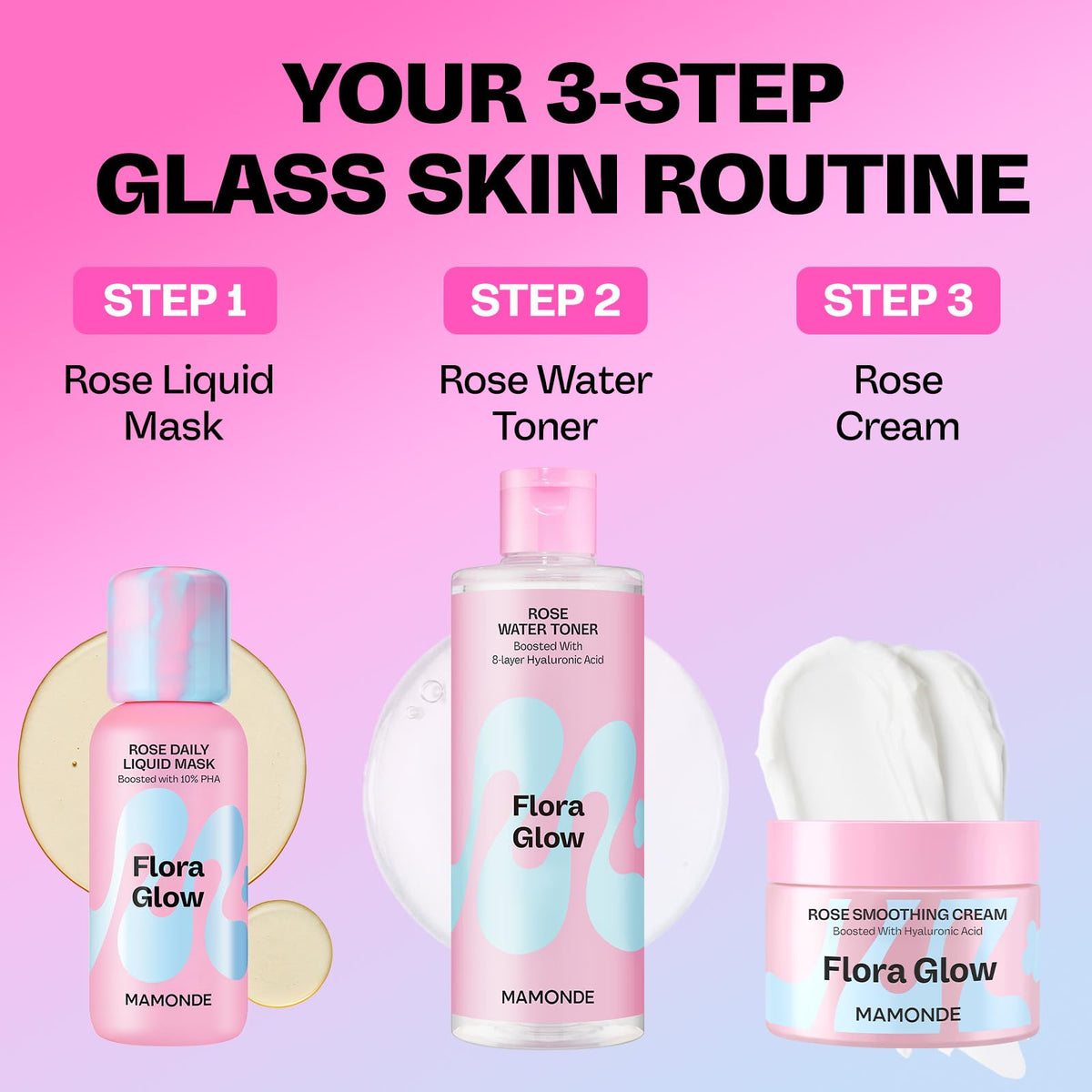 MAMONDE cream on bathroom vanity in lifestyle scene promoting dewy morning routine