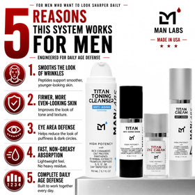 Man Labs airless dispenser close-up preserving active ingredients for long-term potency