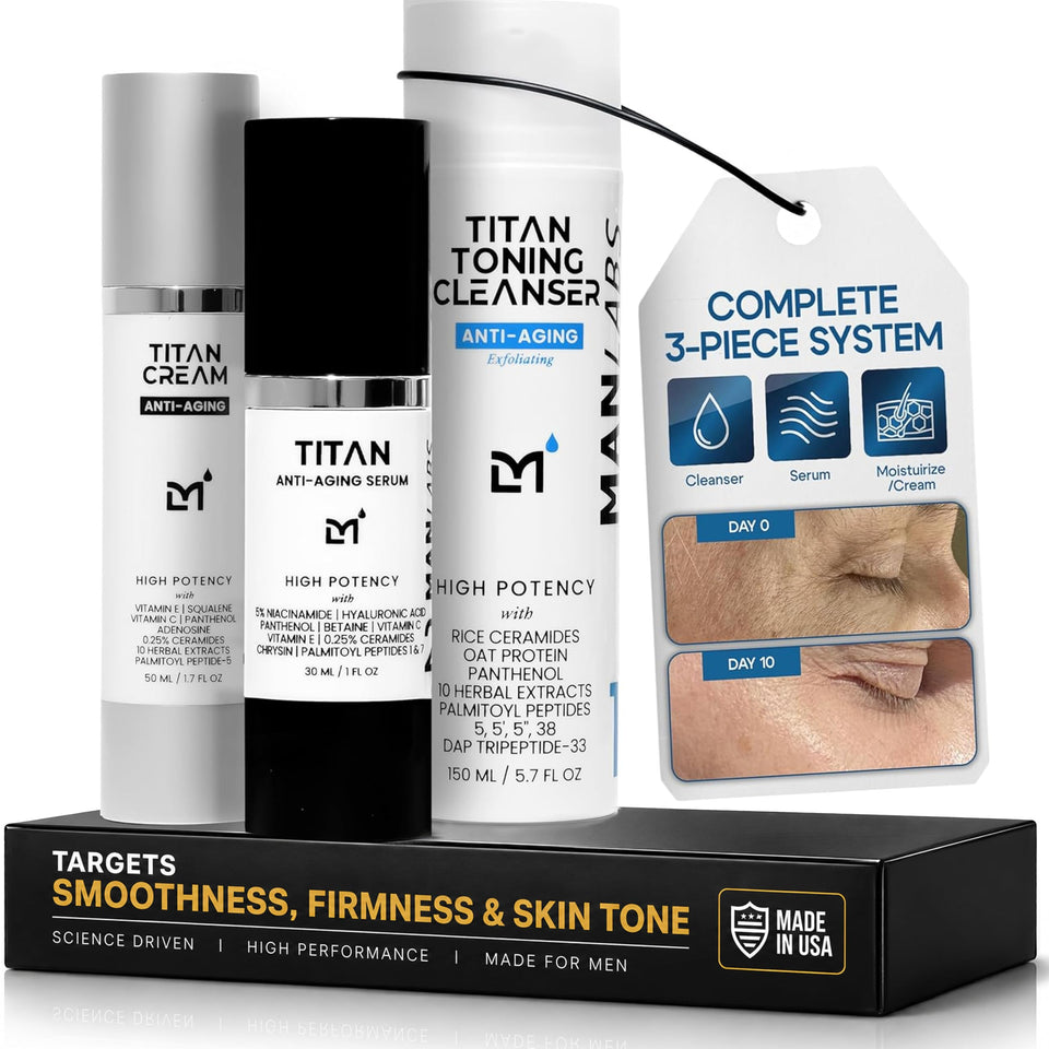 Man Labs Titan front packaging showing kit and benefits