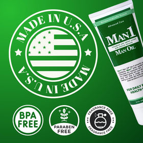 Man1 Man Oil ingredient label highlighting vitamins and amino acids support