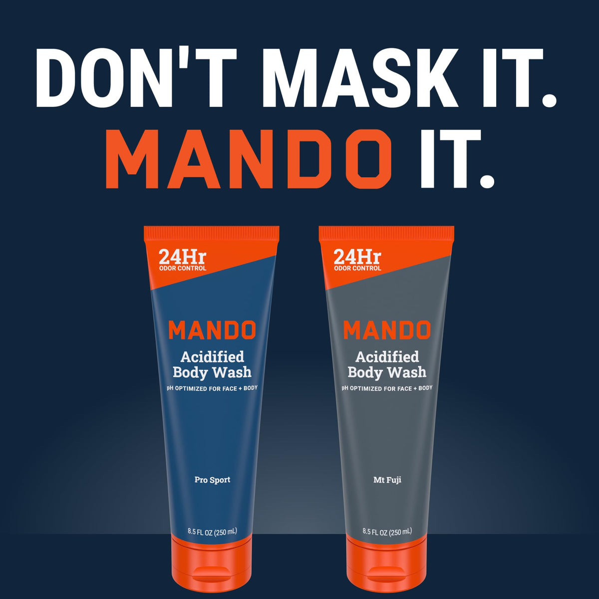 After shower scene with a towel, showing Mando leaves skin balanced and fresh
