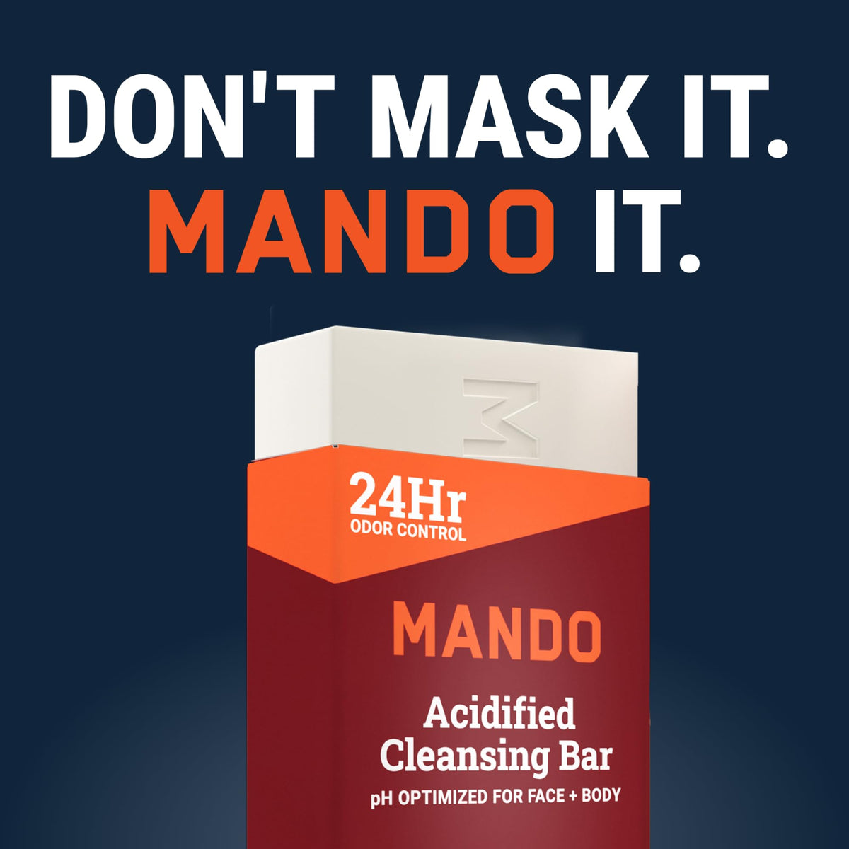 Mando bar placed next to grooming kit to show lifestyle grooming use