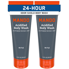 Mando front packaging of Mt Fuji body wash shows product and benefits