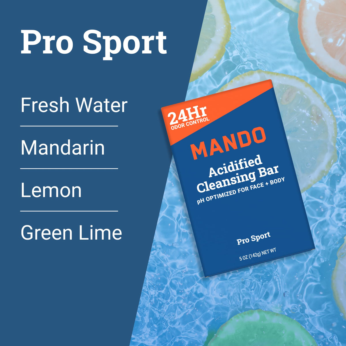 Mando label ingredients close-up displaying mandelic acid and free-from claims for gentle care