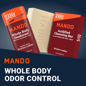 Mando Smooth Solid Stick close-up showing applicator and smooth finish benefit