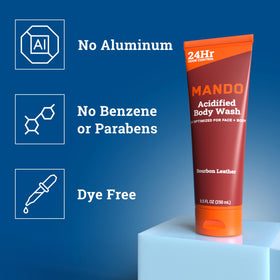 Mando lather texture close-up demonstrating rich foam for better cleansing