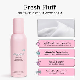 Mane Fresh Fluff foam dispense closeup demonstrating airy creamy texture