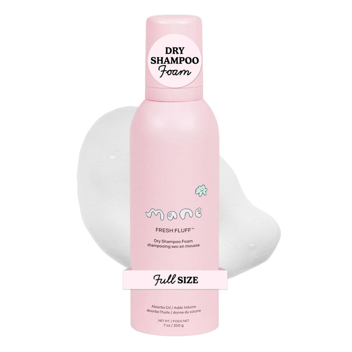 Mane Fresh Fluff front packaging showing 7 oz bottle and label benefits