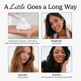 Mane Fresh Fluff scale with hand to show 7 oz travel-friendly size