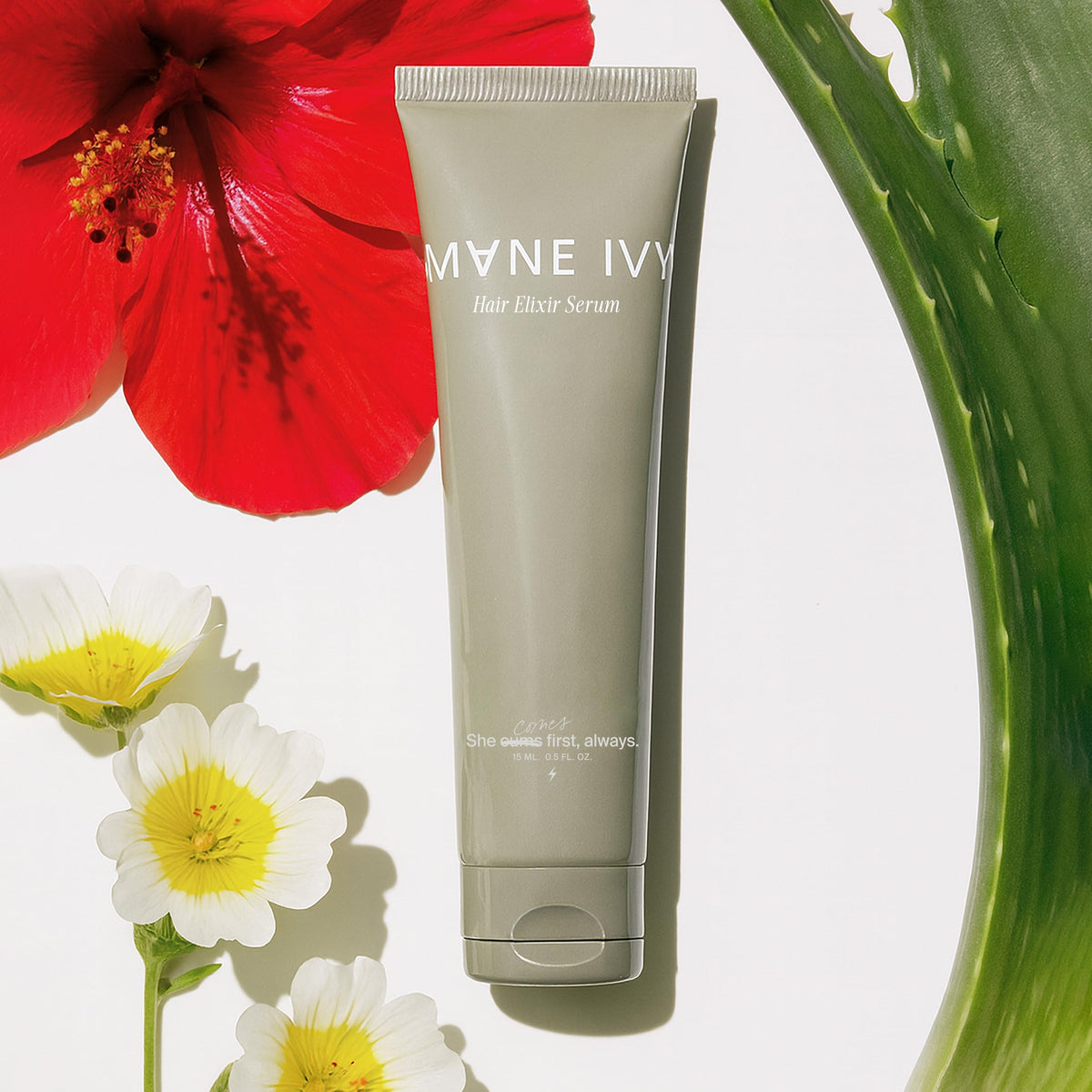 MANE IVY front bottle view showing sleek packaging and travel-ready size