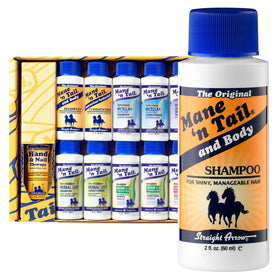 Mane 'n Tail front packaging showing full sampler set and convenience