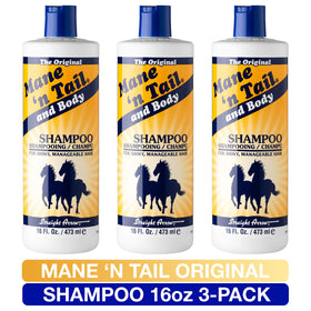 Mane 'n Tail shampoo in use lathering hair for improved manageability