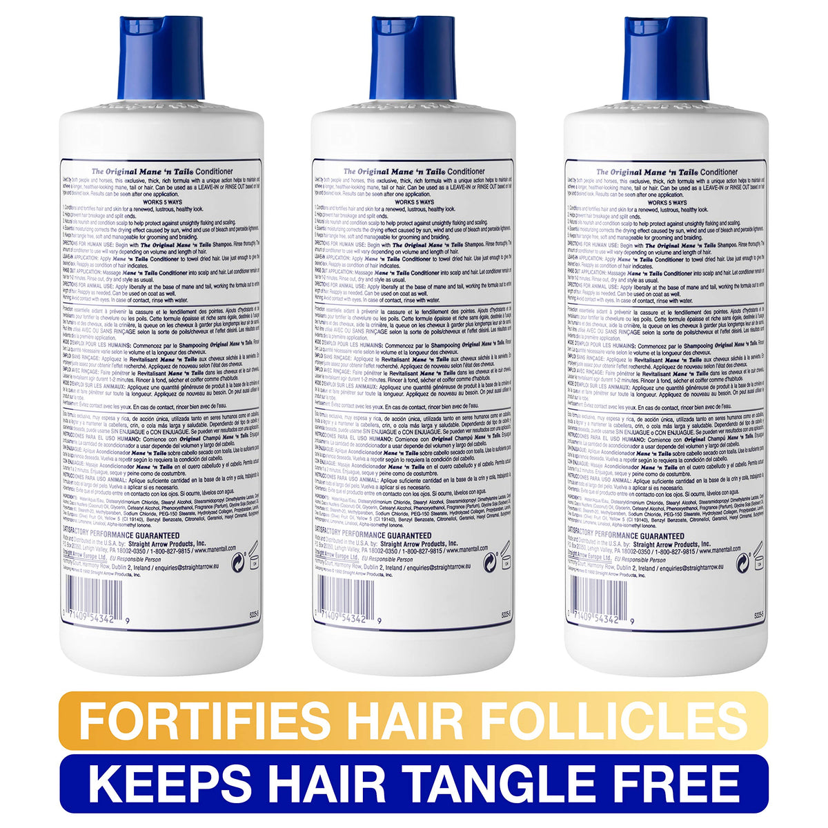 Mane 'n Tail 16 oz bottle beside common items to show scale and convenience