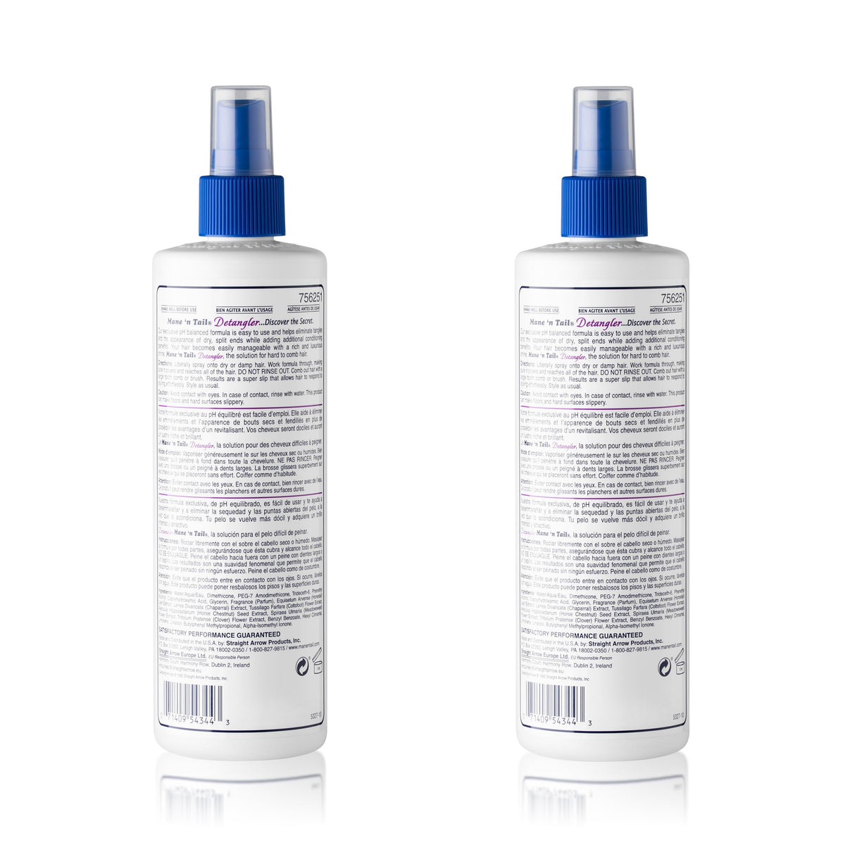 Mane 'n Tail spray close-up on hair demonstrating smooth combing and reduced pulling