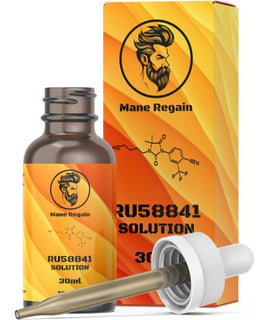 Mane Regain dropper delivering precise topical RU58841 solution for controlled scalp application