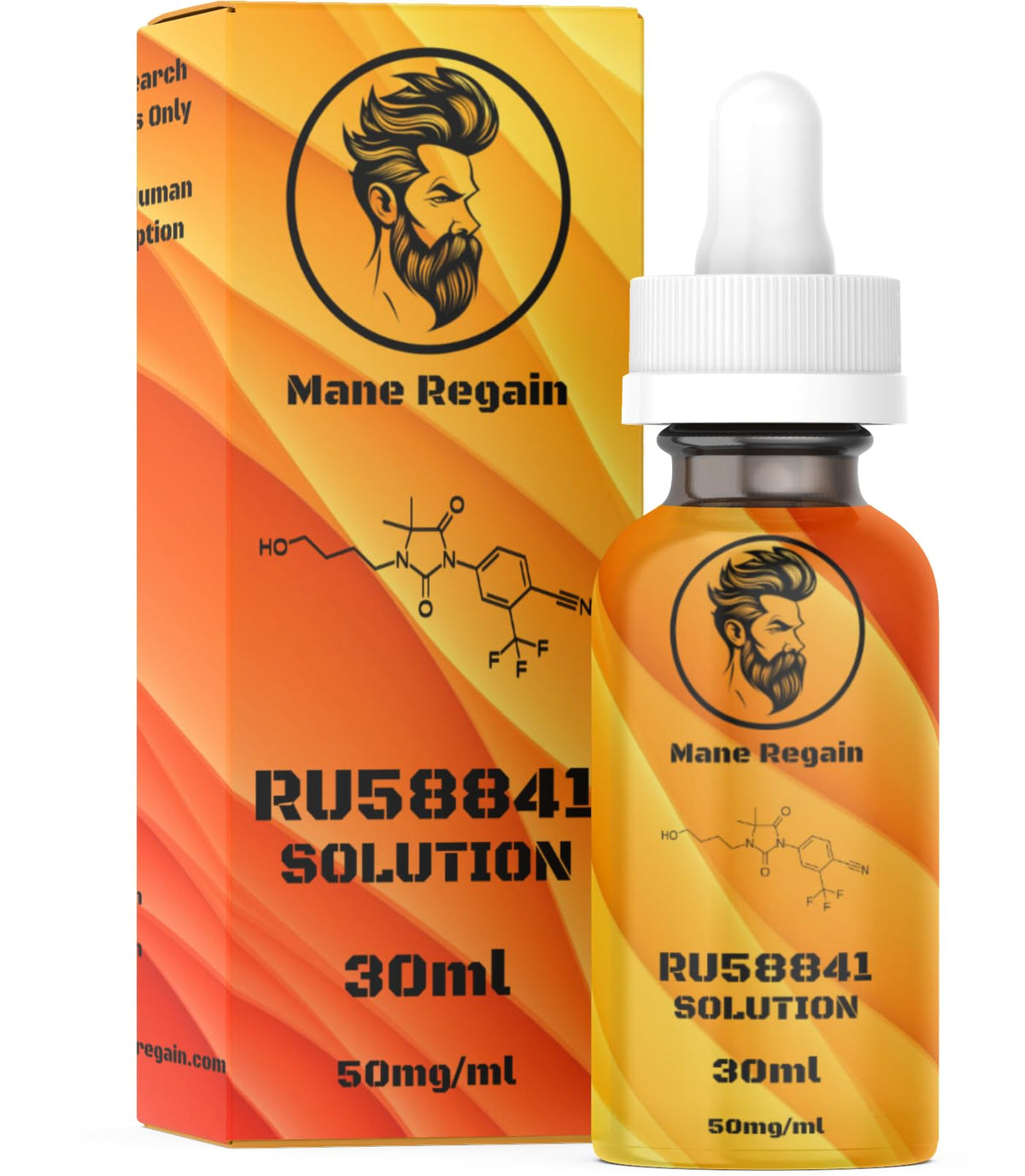 Mane Regain front label showing product name and 5% strength for quick identification and confidence