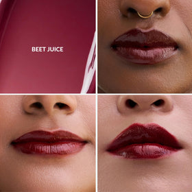 Mango People texture swipe revealing glossy-to-stain transformation
