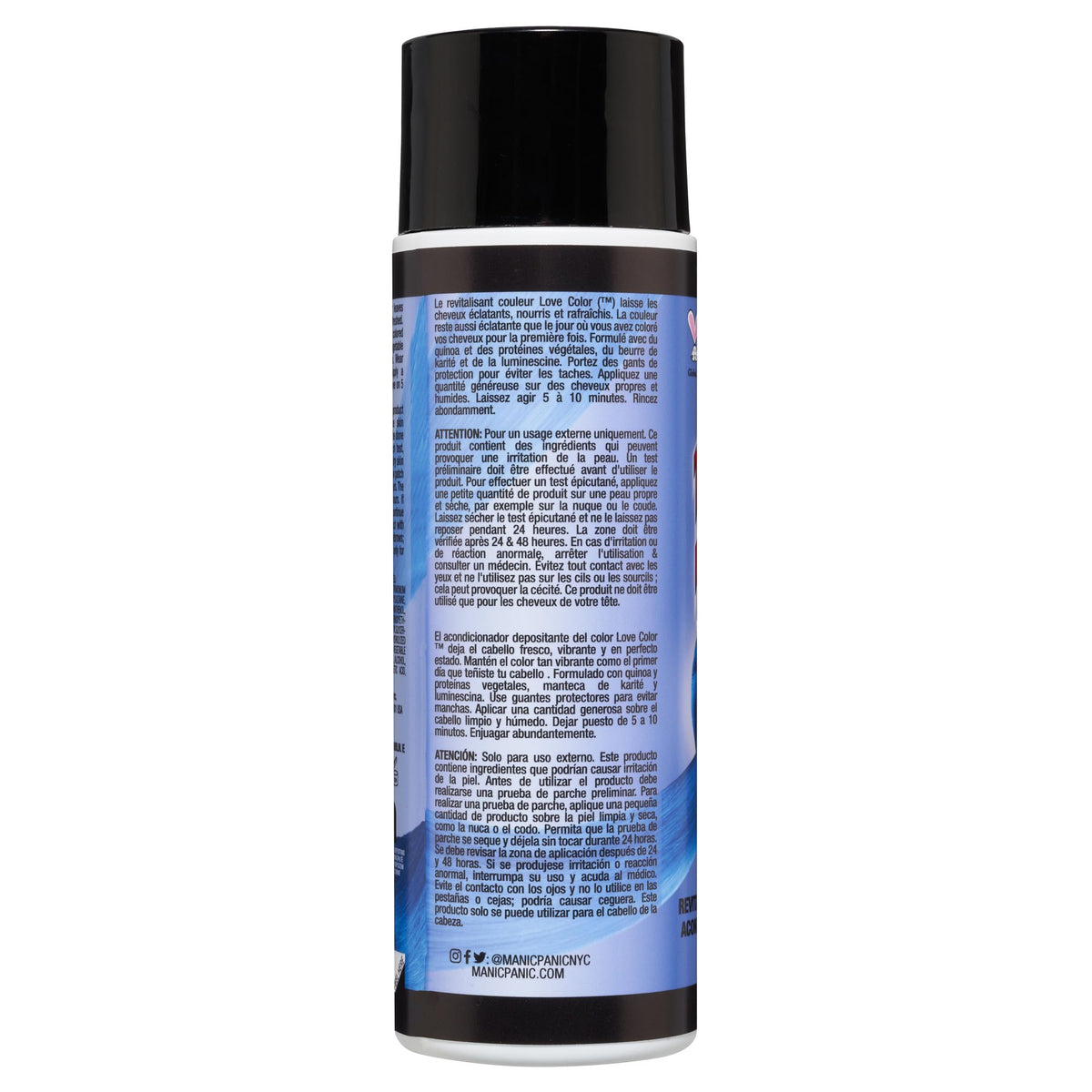 MANIC PANIC dispensing conditioner texture illustrating creamy formula and ease of use