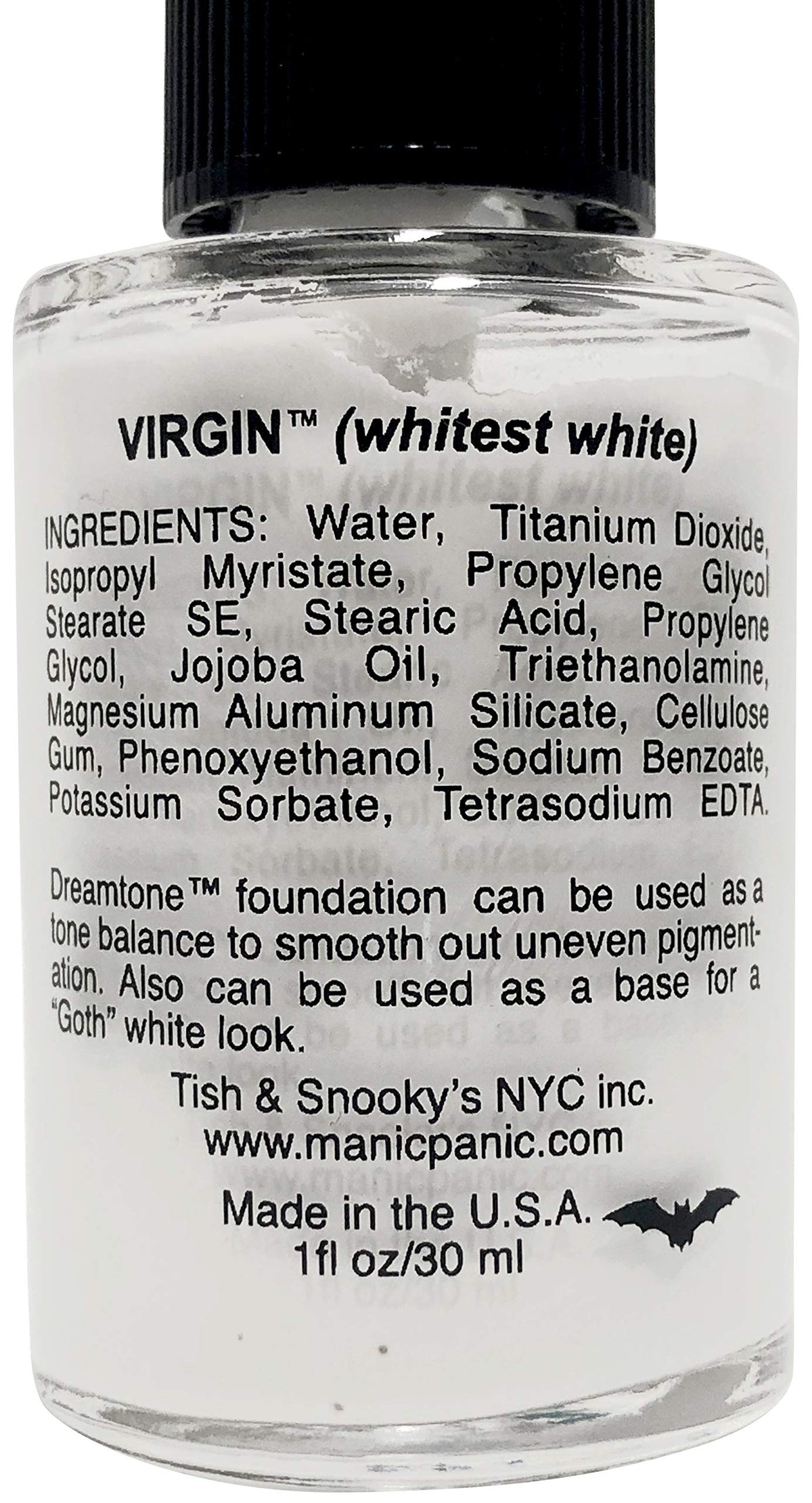 MANIC PANIC texture close-up of dispensed foundation showing creamy blendability benefit