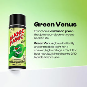 MANIC PANIC close-up texture of Green Venus conditioner showing creamy pigment and nourishment