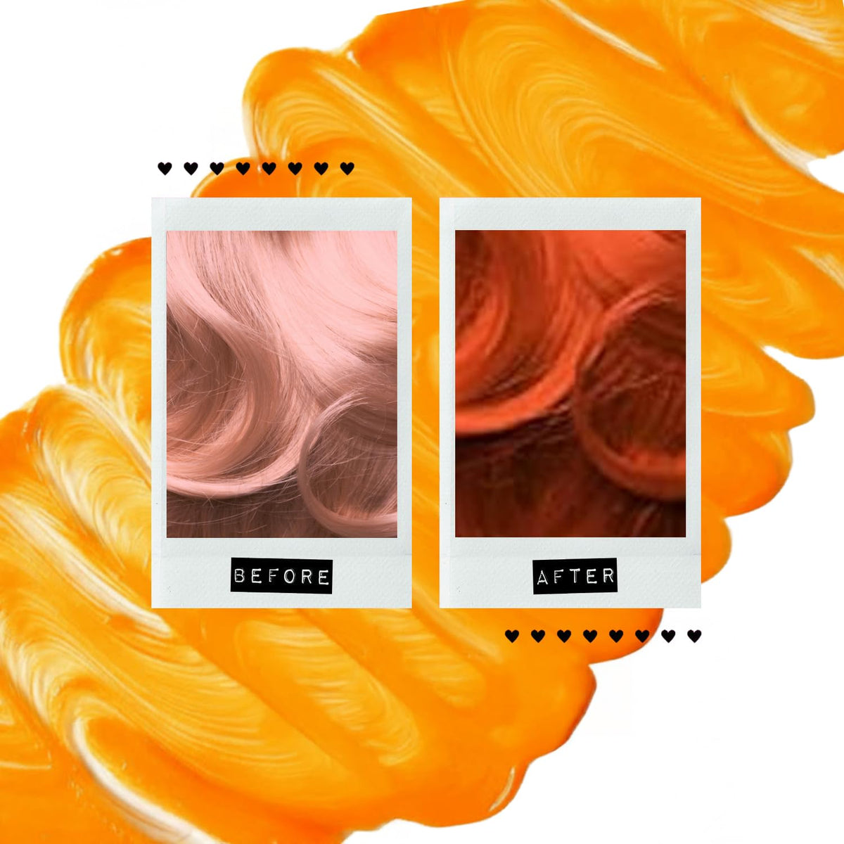 MANIC PANIC before and after hair comparison demonstrating brighter orange