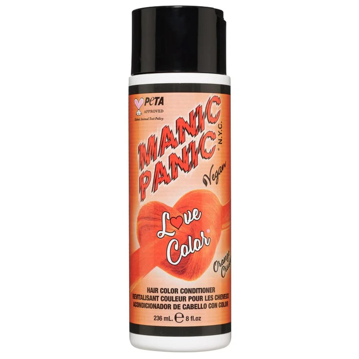 MANIC PANIC front packaging showing neon orange conditioner and brand