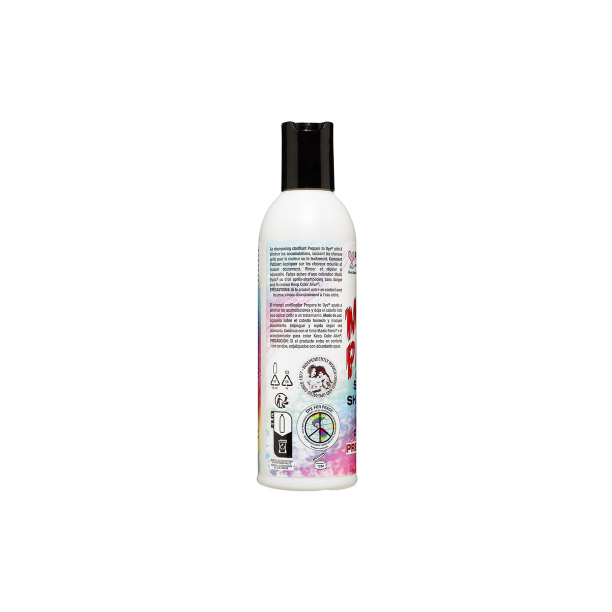 MANIC PANIC back label close-up listing ingredients and directions for clear guidance