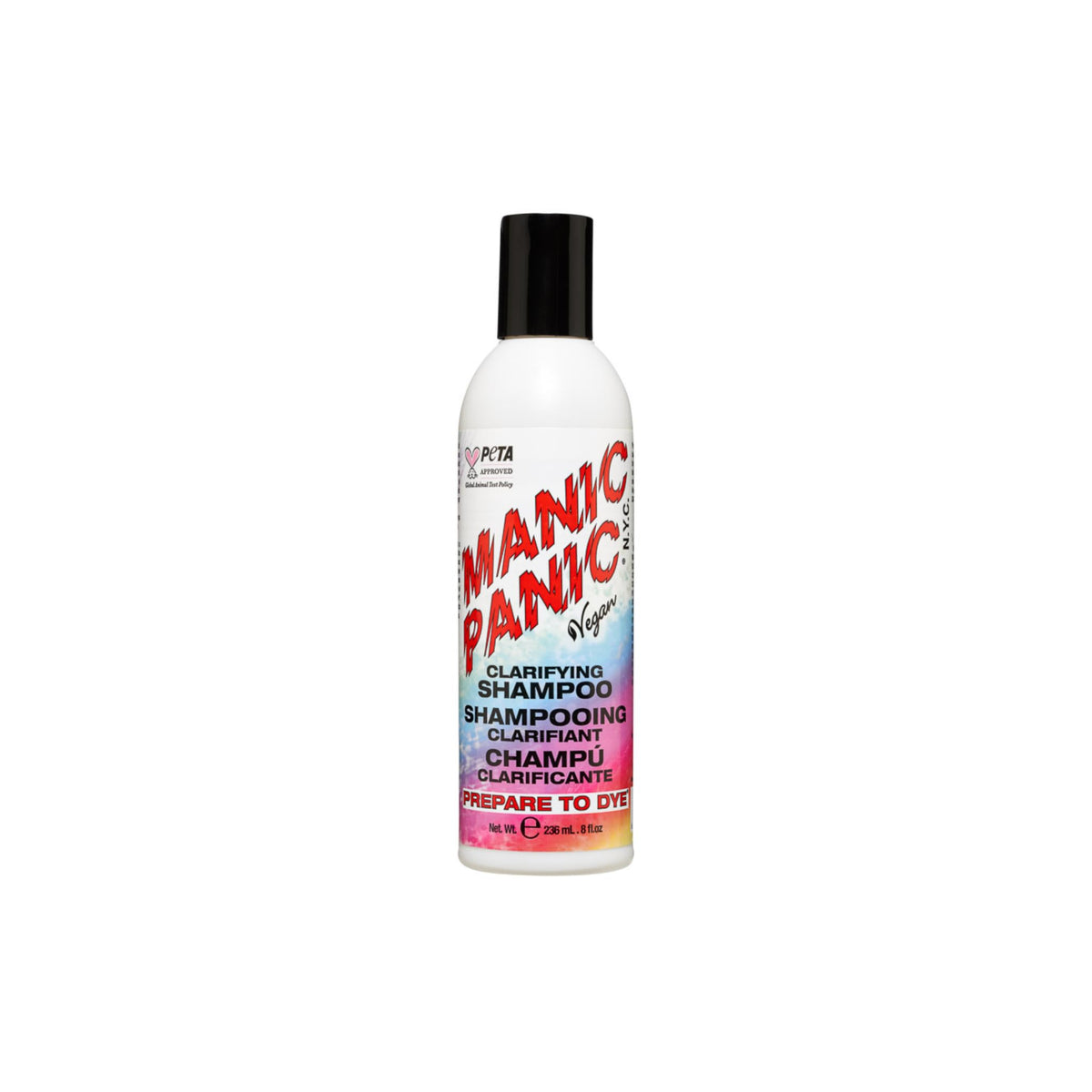 MANIC PANIC front bottle view showing label and clean design for easy identification