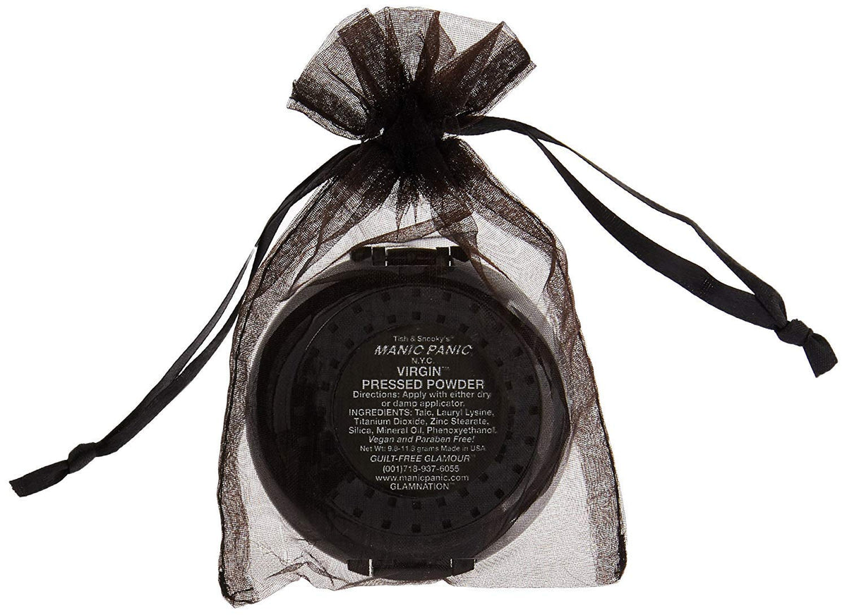 MANIC PANIC open compact with mirror and visible powder for easy touch-ups
