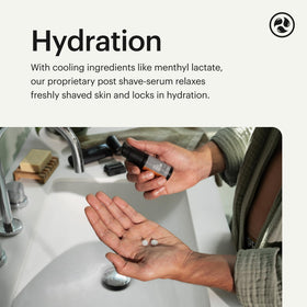 MANSCAPED application on jawline demonstrating post-shave calming and comfort