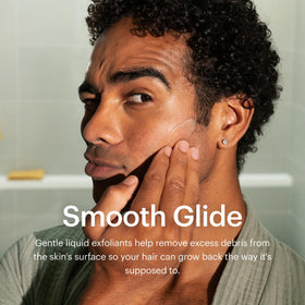 MANSCAPED dry-clear finish on skin illustrating non-greasy, invisible protection