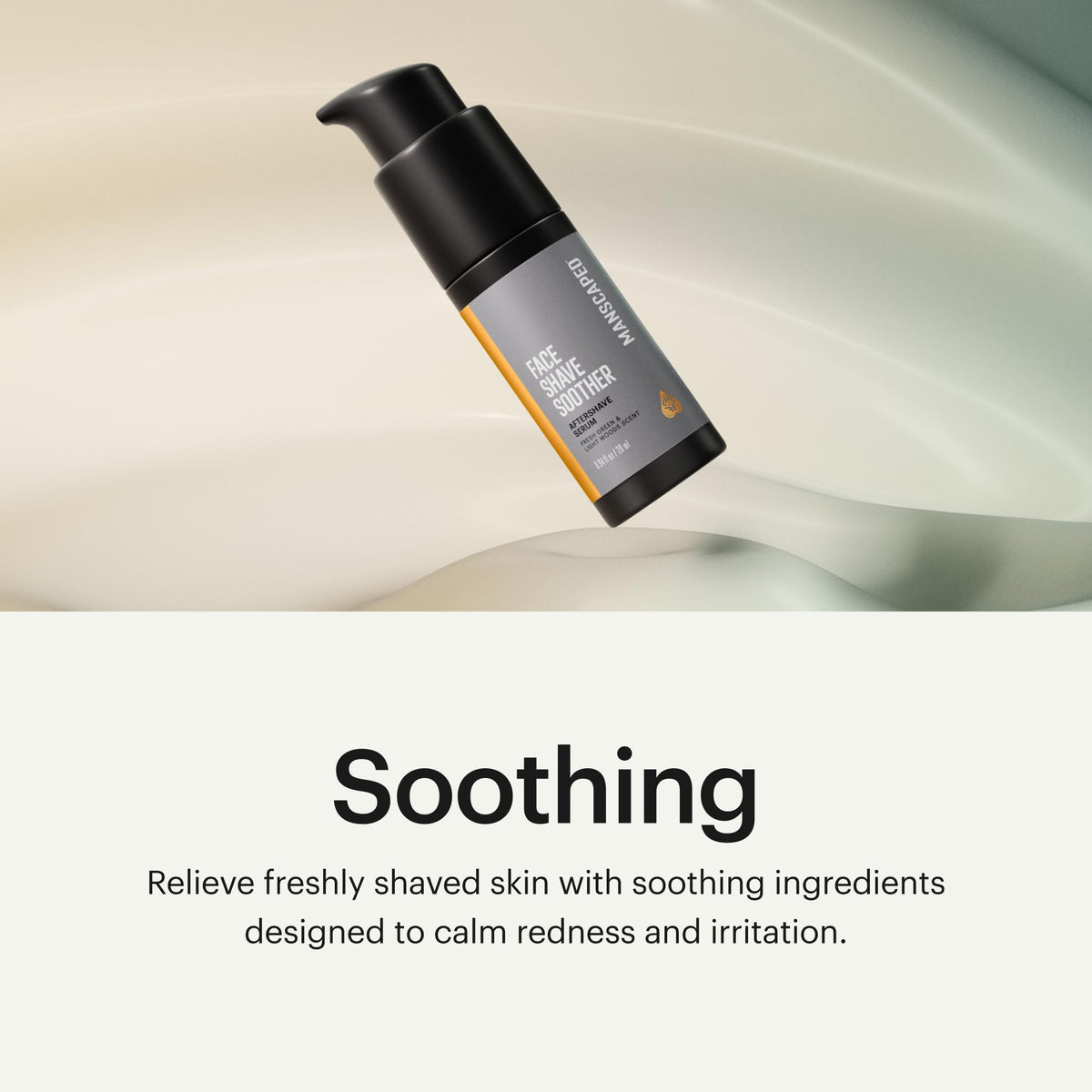 MANSCAPED texture close-up of lightweight serum showing fast absorption benefit