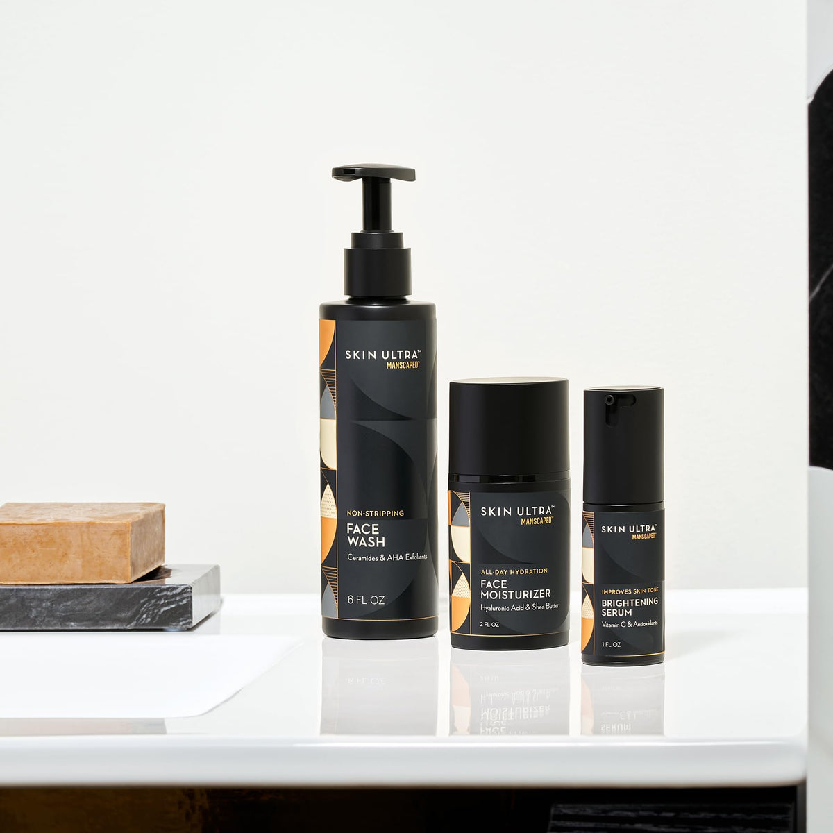 MANSCAPED male model applying product to demonstrate easy routine