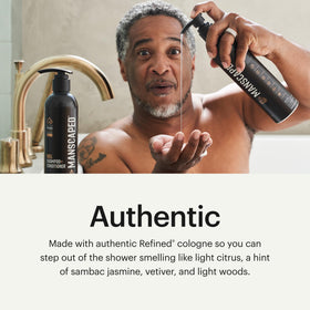MANSCAPED in-shower use lifestyle shot showing quick routine and time-saving benefit