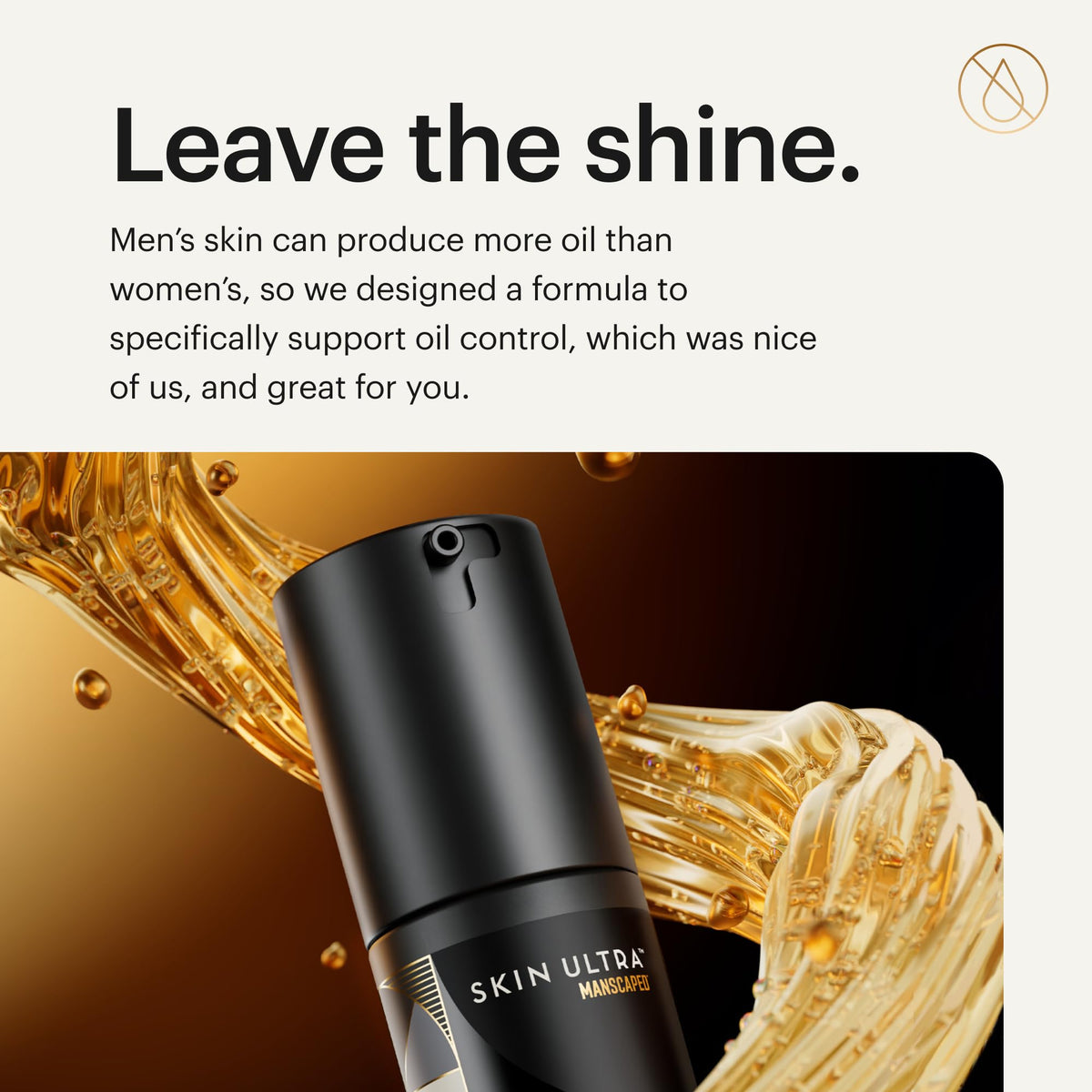 MANSCAPED licorice root ingredient bottle emphasizing brightening properties